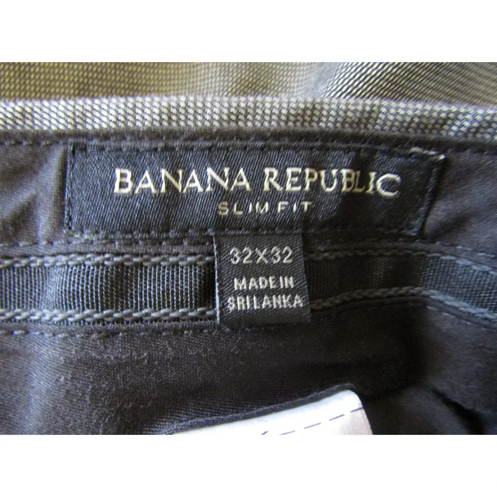 Banana Republic Slim Fit Chinos Mens 32x32 Gray Excellent Stretch‎ Cotton Pants